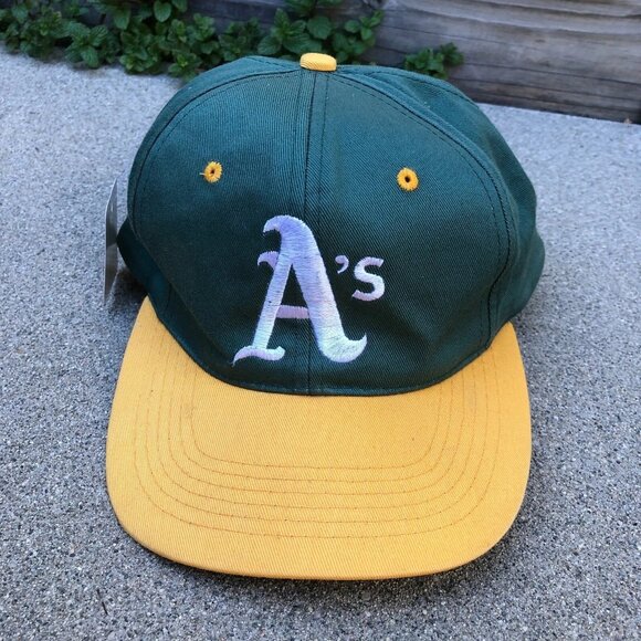 Vintage MLB Oakland A's Athletics Snapback Hat Boys Kids Green Adjustable Cap - Picture 1 of 6